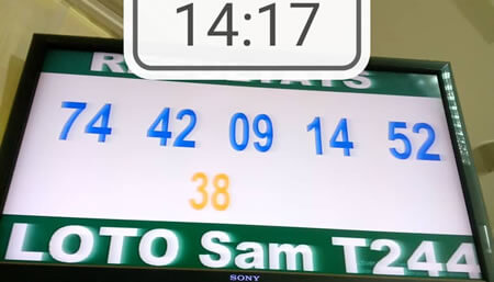 Résultats ou numéros gagnants du loto SAM tirage 244