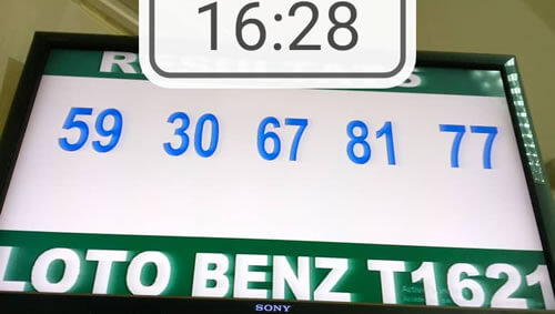 Résultats du loto Benz tirage 1621