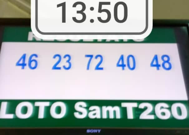 Résultats du loto SAM tirage 260