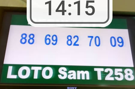 Résultats du loto SAM tirage 258