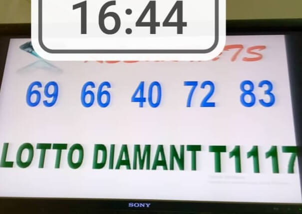 Résultats du lotto Diamant tirage 1117