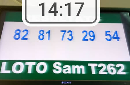 Résultats du loto Sam tirage 262