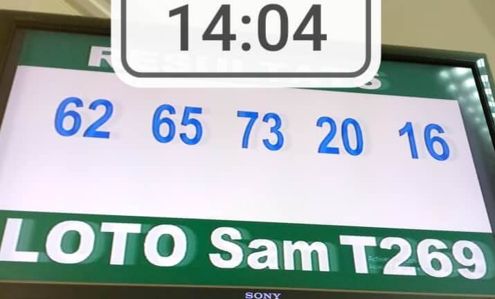 Résultats du loto Sam tirage 269
