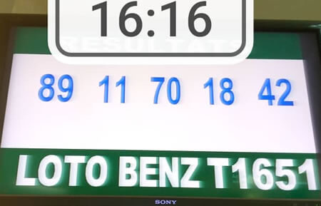 Résultats du loto Benz tirage 1651