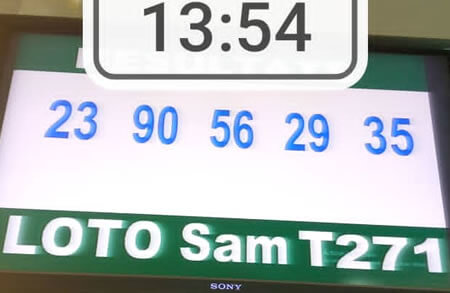 Résultats du loto SAM tirage 271