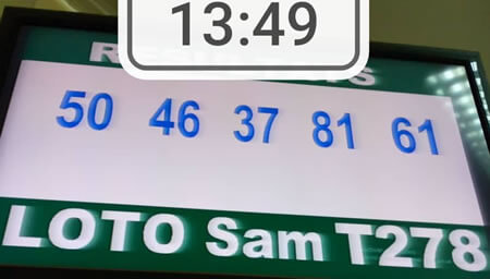 Résultats du loto SAM tirage 278
