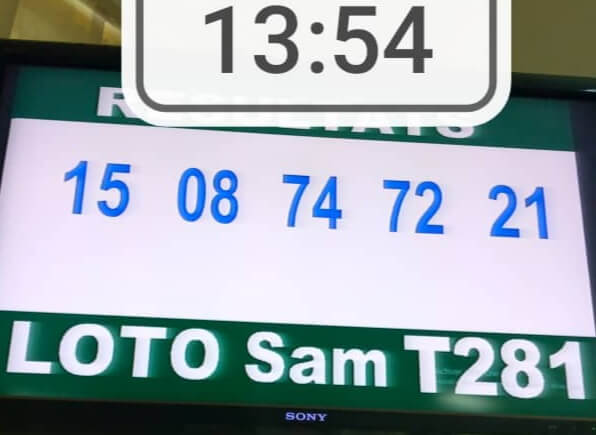 Résultats du loto SAM tirage 281
