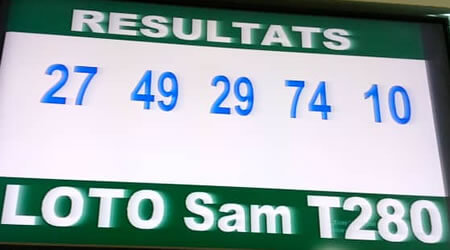 Résultats du loto SAM tirage 280