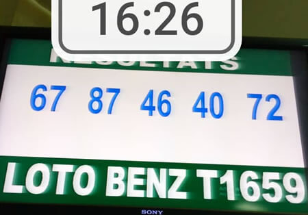 Résultat du loto BENZ tirage 1659