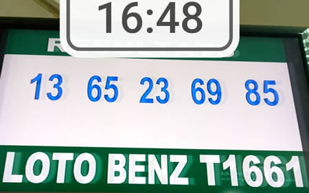 Résultats du loto Benz tirage 1661