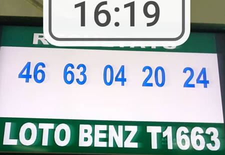 Résultats du loto Benz tirage 1663