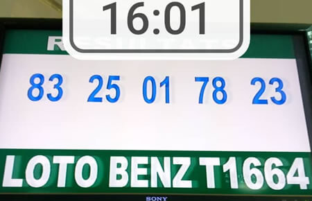 Résultats du loto Benz tirage 1664
