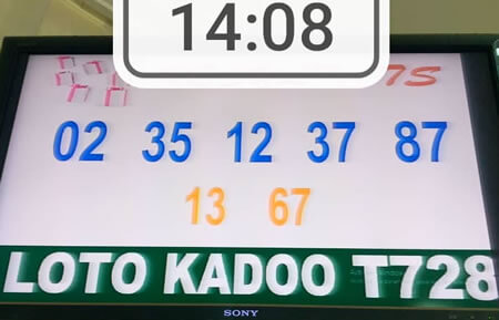 Résultats du loto Kadoo tirage 728