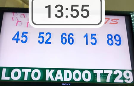 Résultats du loto Kadoo tirage 729