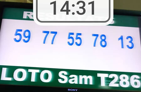 Résultats du loto SAM tirage 286