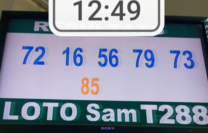 Résultats du loto SAM tirage 288