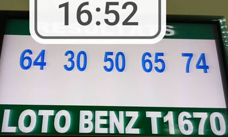 Résultats du loto Benz tirage 1670