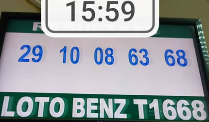 Résultats du loto Benz tirage 1668