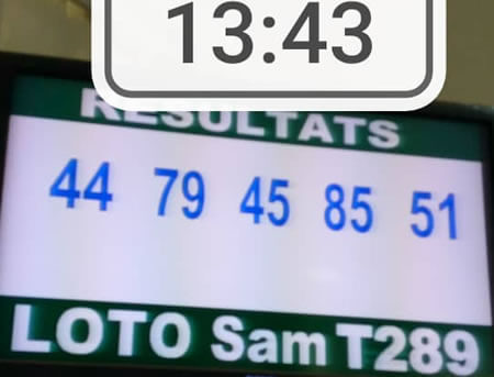 Résultats du loto SAM tirage 289