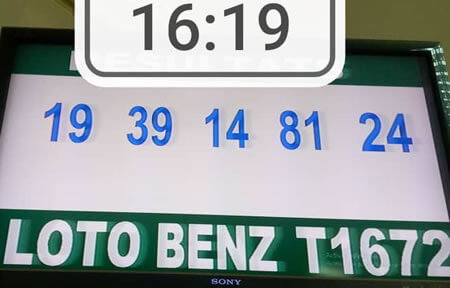 Résultats du loto Benz tirage 1672