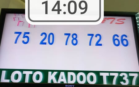 Résultats du loto Kadoo tirage 737