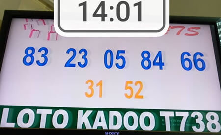 Résultats du loto Kadoo tirage 738