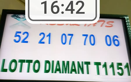 Résultats pour le loto Diamant tirage 1151