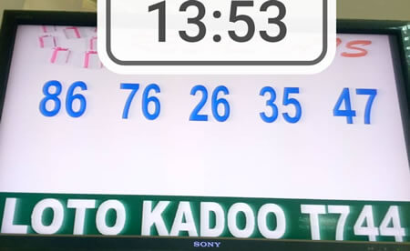 Résultats du loto Kadoo tirage 744