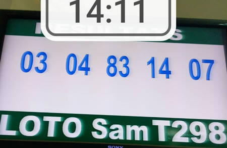 Résultats du loto SAM tirage 298