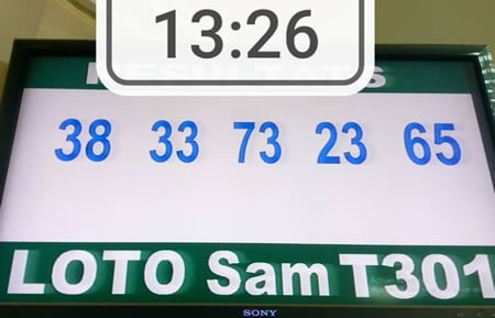 Résultats du loto SAM tirage 301