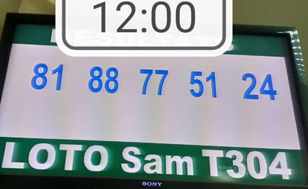 Résultats du loto Sam tirage 304