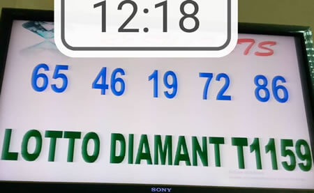 Résultats du lotto Diamant tirage 1159