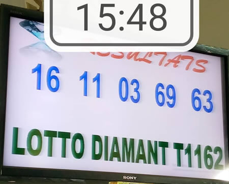 Résultats du loto Diamant tirage 1162