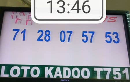 Résultats du loto Kadoo tirage 751