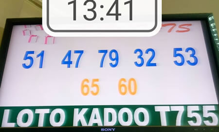 Résultats du loto Kadoo tirage 755