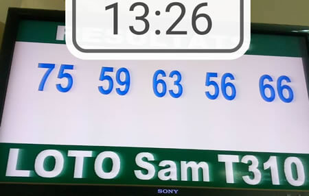 Résultats du loto SAM tirage 310