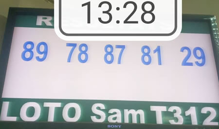 Résultats du loto SAM tirage 312