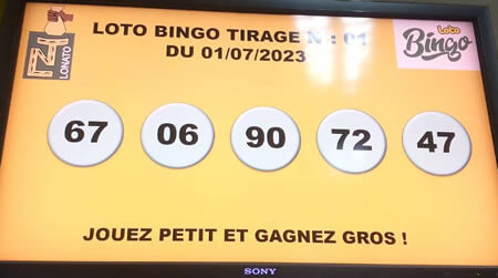 Résultats Loto Bingo tirage 01
