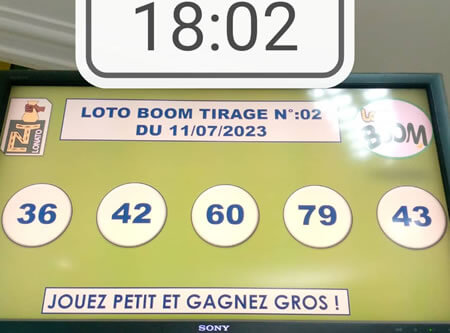 Résultats Loto BOOM tirage 2