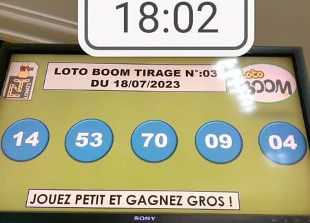 Résultats Loto BOOM tirage n° 03