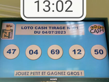 Résultats Loto CASH tirage n°01