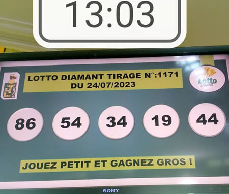 Résultats du loto Diamant tirage 1171