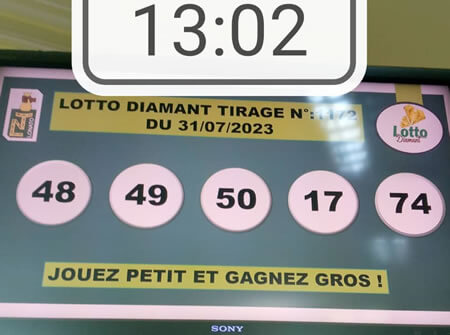 Résultats du loto Diamant tirage 1172