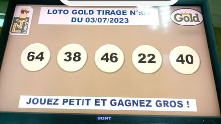 Résultats Loto Gold tirage n°01