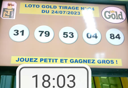 Résultats Loto Gold tirage n°04