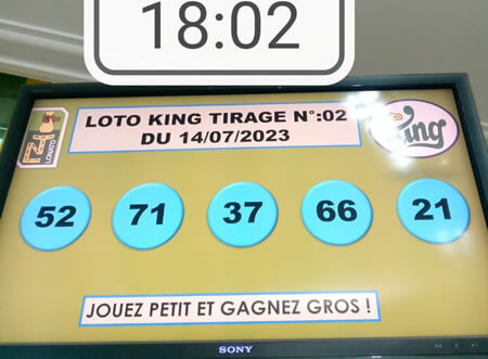 Résultats Loto KING tirage n°02