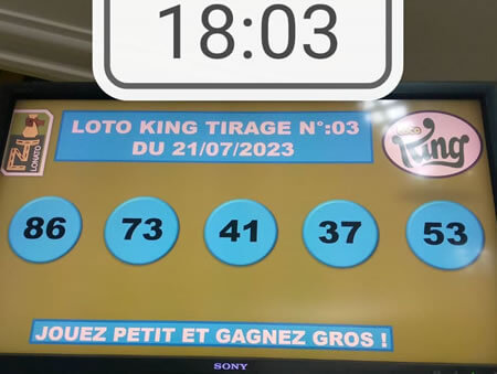 Résultats Loto KING tirage n°03