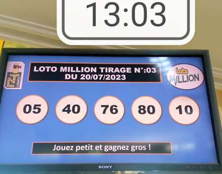 Résultats du loto MILLION tirage n°003