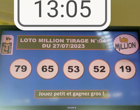 Résultats du loto MILLION tirage n°004