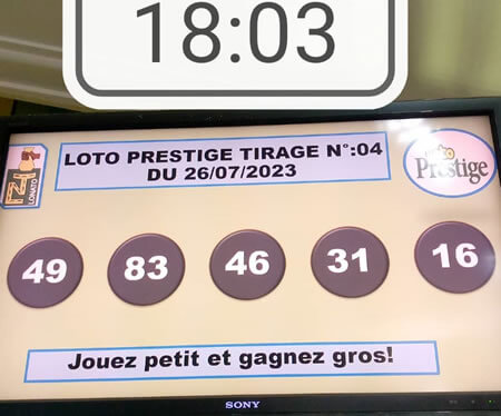 Résultats Loto PRESTIGE tirage n° 004
